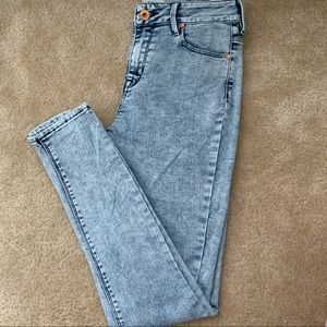 High Rise Acid Wash Skinny Jeans